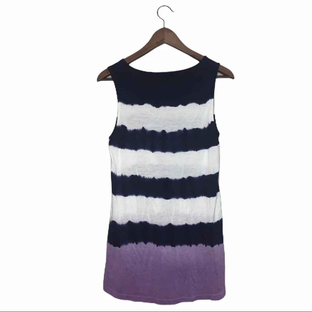 DESIGN HISTORY Tie Dye Hi-Lo Hem Viscose Tank Top